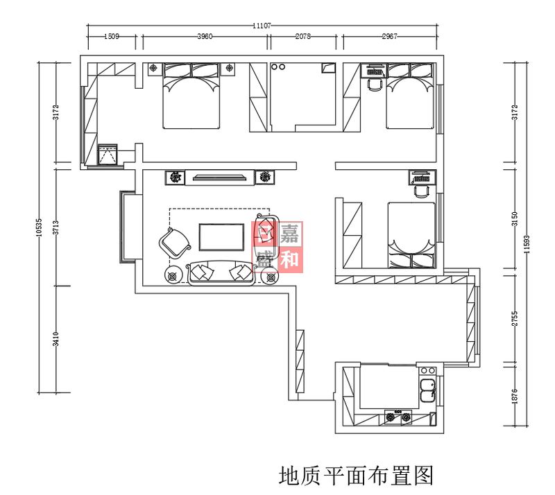 城西地質(zhì)小區(qū)三室現(xiàn)代歐式風(fēng)格裝修方案